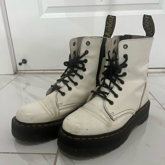 white jadon max dr martens platform boots! skip the breaking in process! - Picture 2 of 4
